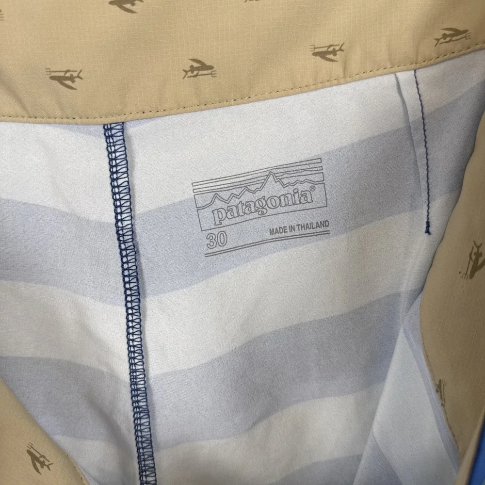 Patagonia Board Shorts Men's Size‎ 30 Striped Swim Trunks Drawstring Beach